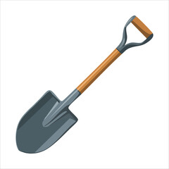 gardening shovel tool for digging soil work isolated vector illustration on white background