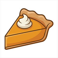 Decadent delicious cake slice isolated vector illustration on white background