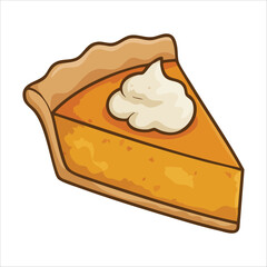 Decadent delicious cake slice isolated vector illustration on white background