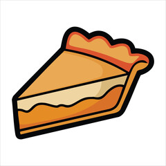 Decadent delicious cake slice isolated vector illustration on white background