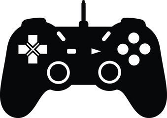 Wired Gamepad Device Vector Design for Playing Video Games With Standard Button Layout Directional Pad Analog Sticks and Shoulder Triggers