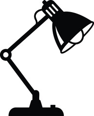 Adjustable Desk Lamp Vector Graphic for Office or Home Use With Flexible Arm and Light Head for Task Illumination Reading or Working