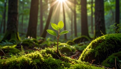green grass in the forest
