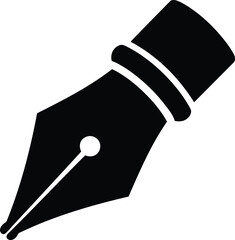 Fountain Pen Nib or Quill Pen for Writing and Calligraphy Elegant Pen Symbol for School or Office Supplies
