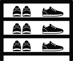 Shoe Cabinet with Pairs Sneakers, Organizing Footwear in Home Furniture for Entrance Hall Storage Shelves, Comfortable Fashion Design Concept