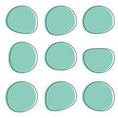 Blob shapes colorful and black collection vector design elements isolated. Random blob circles icon set. Isolated on a white background.  eps 10 