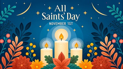 All saints day candle celebration religious background

