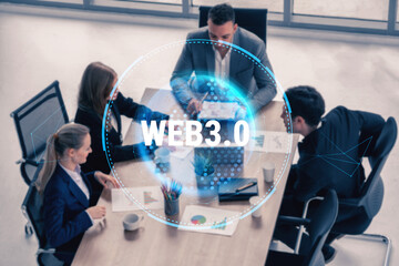 The global impact of the Web 3.0 next generation internet. A futuristic concept of a worldwide decentralized network and digital transformation. Motif