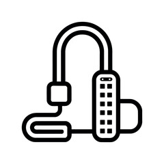 USB Cable Connector Vector for Devices, Charging, Data Transfer line icon on white background.