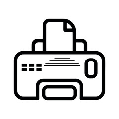 Office Printer Vector Icon for Printing, Scan, Copy, document, Equipment outline icon on white background flat vector illustration.