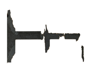 Cut-out shapes, strips of black paper with jagged, torn edges, isolated on a transparent background. A vintage, textured look with a handmade aesthetic. Perfect for designs, collages, retro-style comp