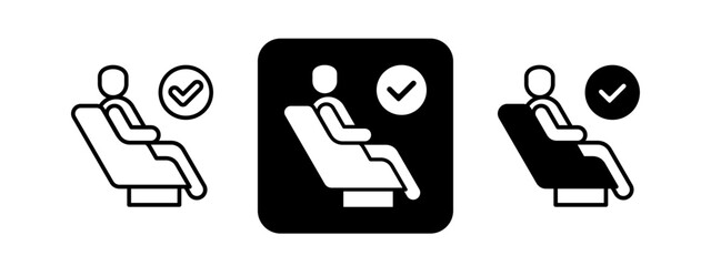 Business  Solid color and black line drawing vector illustration set