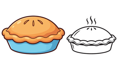 Cute Cookie and Pie Clipart – Kawaii Desserts, Cartoon Bakery Icons, Sweet Food Illustrations