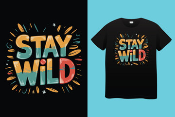 Roam far stay wild nature typography vector t shirt design with minimalist font for outdoor adventurers and nature-inspired graphic apparel prints