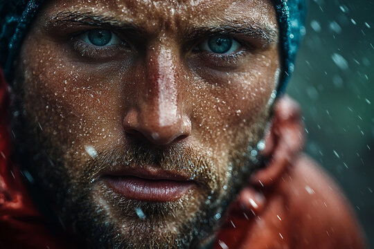 Generative AI image of smiling athletes during individual or group fitness training session including gym coach and mixed gender outdoor workouts