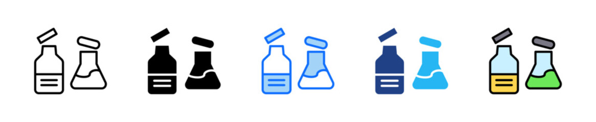 Open Label Study Icon Set Multiple Style Collection