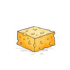 vector illustration of a cheese. Brunch of foods