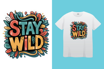 Roam far stay wild nature typography vector t shirt design with minimalist font for outdoor adventurers and nature-inspired graphic apparel prints