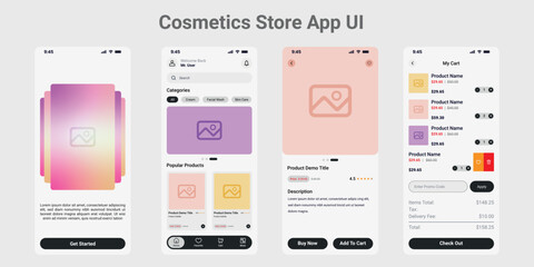 Cosmetics E-commerce Mobile Application User Interface.