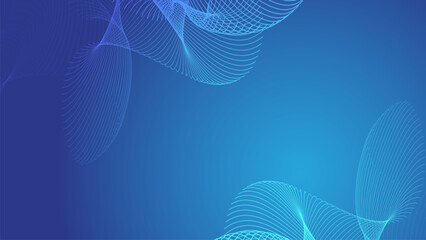 Futuristic Digital Waves Lines Blue Abstract Background. Technology Particles Mesh Background 
