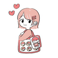 Woman Holding an Itabag with Character Goods