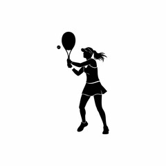 Two-Handed Tennis Stroke Silhouette Woman