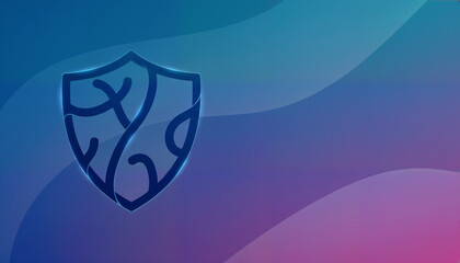 Secure Access Vector Illustration with Shield Icon and Fluid Gradient Background