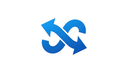 Intertwined blue arrows on black background, suggesting movement and repetition