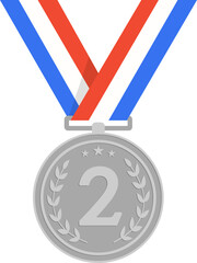 Silver Medal Vector Illustration for Second Place Award and Competition