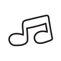 Music Note Outline. Minimal line art of musical symbol. Icon for audio brands, playlist graphics and creative projects.