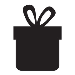 Holiday Gift Silhouette. Minimal vector illustration of Christmas present outline. Icon for packaging, festive branding and celebration design.