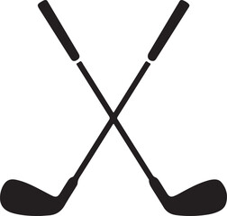 Pair of iron or wedge golf club flat vector icon for sports apps and websites