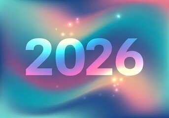 New year 2026 concept with vibrant gradient colors and sparkling lights