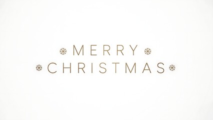 Elegant minimalist merry christmas typography with subtle festive accents on a clean white background