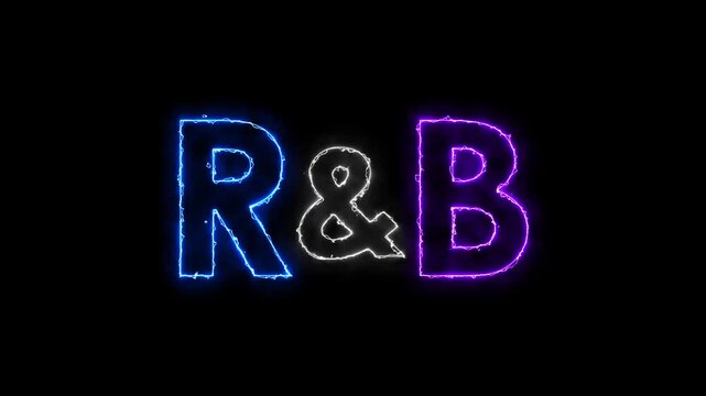 RnB Jazz neon text animated neon icon text RnB Jazz 4k croma looping