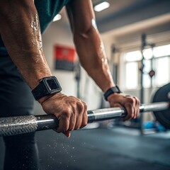 young man exercising in gym