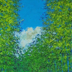 Fototapeta premium Various oil paintings, flowers, butterflies, landscapes, mountain lakes, roses, peonies, bamboo forests, figures