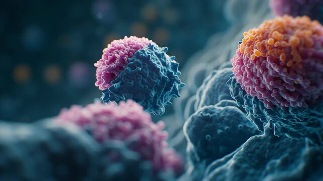 Close-up tumor genotype readout visual metaphor showing distinct actionable segment separation, ultra sharp clinical clarity, precision oncology lab