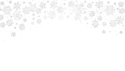 A pixelated winter scene with a sprinkling of snowflakes over a black abyss