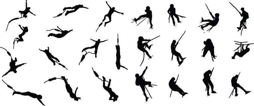 Dynamic Silhouettes of Divers, Jumpers, and Rappellers