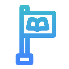flag pole bold gradient icon