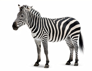 Realistic Zebra Full Body Isolated on White
