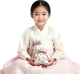 복주머니든한복입은여자아이_설날명절분위기