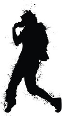 Dynamic Dancer Silhouette with Splatter Effect