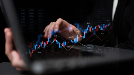 Candlestick chart visualizing financial market trends, investment patterns, price fluctuations, and trading strategy in capital and digital asset markets Latch