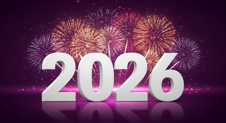 Celebrating New Year 2026 with Fireworks and Festive Atmosphere A Promising Year Ahead Illustration