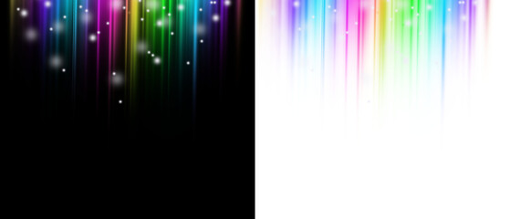 Colorful light streaks, dripping vibrant colors, bokeh effect