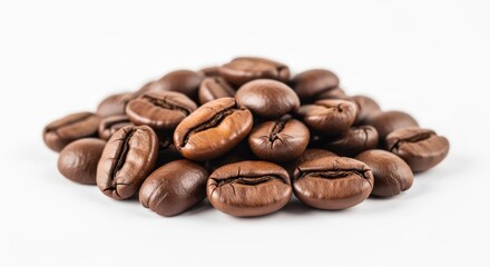 Naklejka premium coffee bean isolated on white background, clipping path, full depth of field