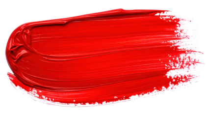 Vivid red textured brushstroke against a white backdrop, details visible