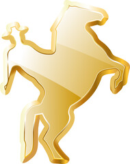 cowboy gold icon. Isolated on transparent background.